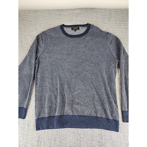 Banana Republic Men's Premium Luxe Yarn Silk Cashmere Blend Blue Sweater XL - Picture 2 of 8